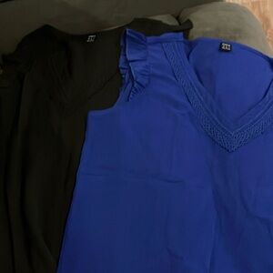 Shein Blue and Black small blouses
